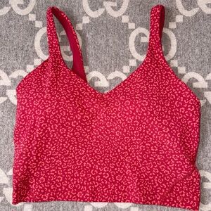 Lululemon Pink Leopard Cheetah Print Sports Bra